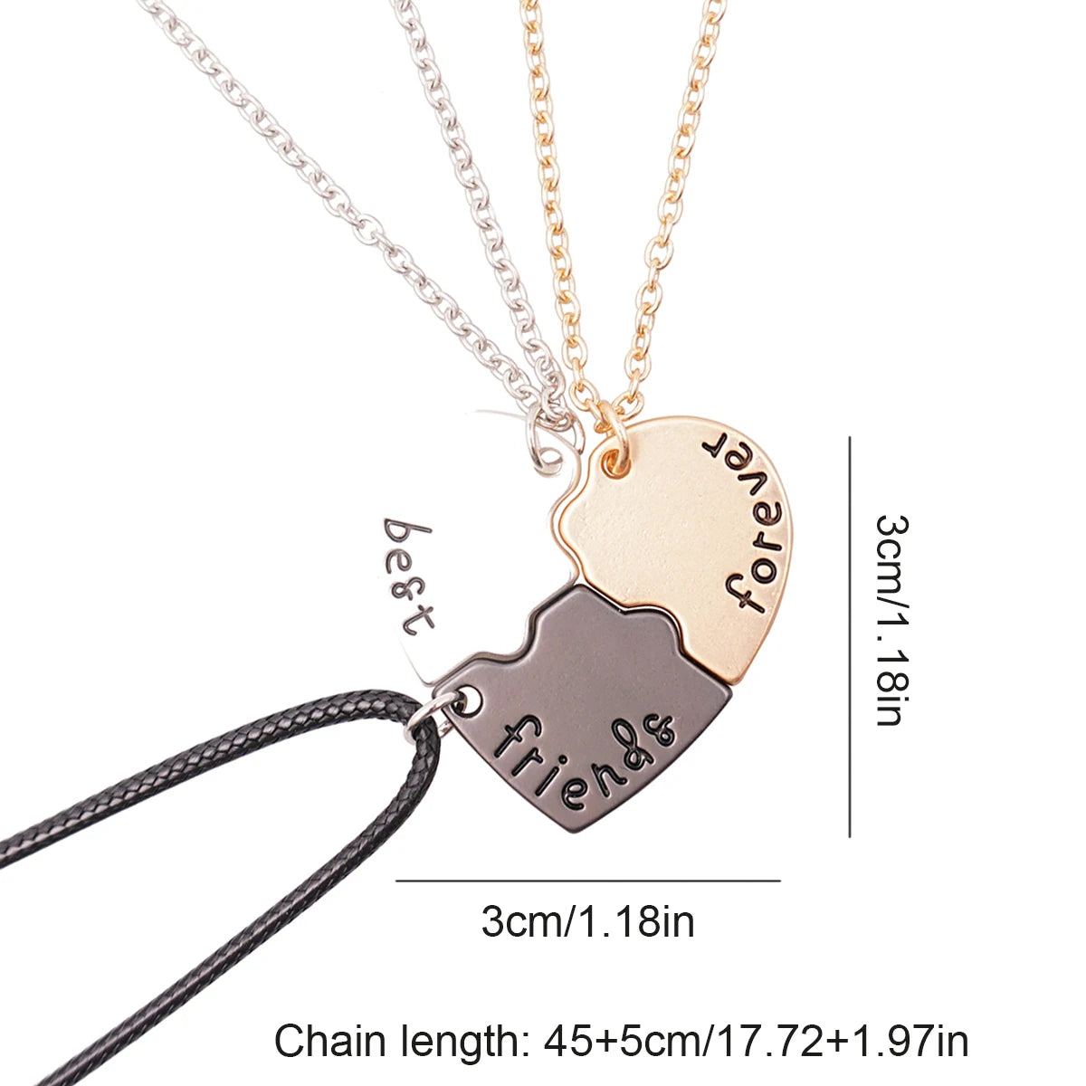 3/4 Best friend necklaces